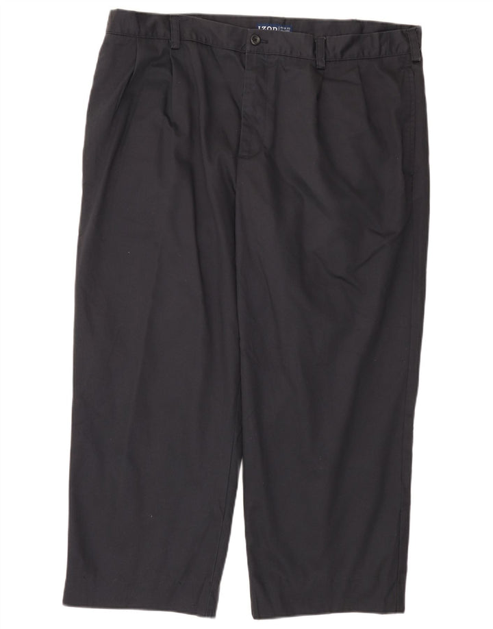 IZOD Herre Classic Fit Cropped Trousers W40 L25 Navy Blue