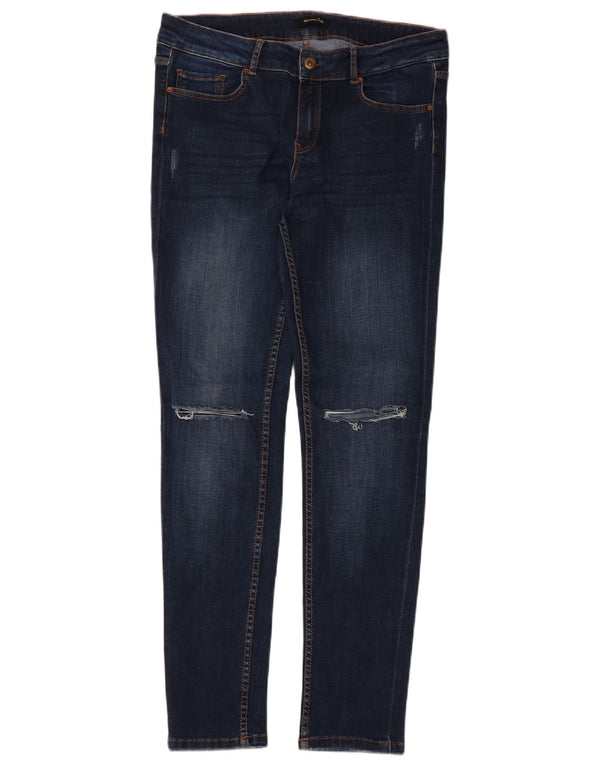 Massimo Dutti Dame Distressed Skinny Jeans EU 42 Large W32 L30 Navy Blue