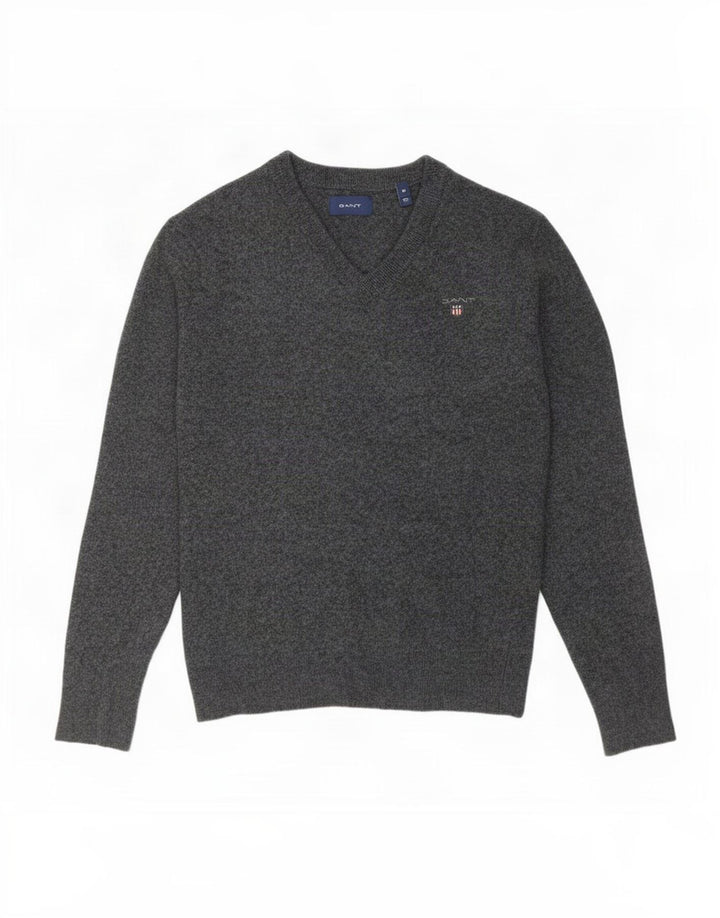 Gant Dame V-hals sweater UK 12 Medium Grey Uld