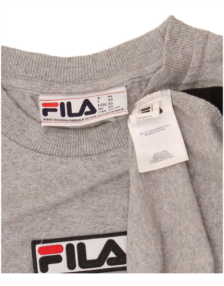 Fila Herre T-Shirt Top XS Grå Colourblock Bomuld