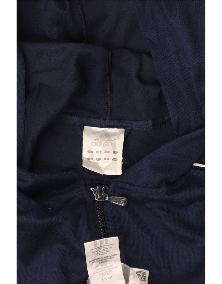 Adidas Dame Hættetræningsdragt Topjakke UK 18 XL Navy Blue Polyester