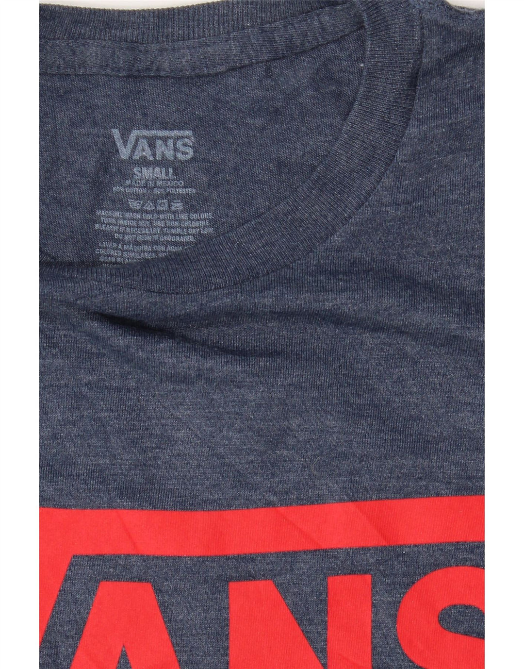 VANS Mens Graphic T-Shirt Top Small Navy Blue Polyester Vintage Vans and Second-Hand Vans from Messina Hembry 