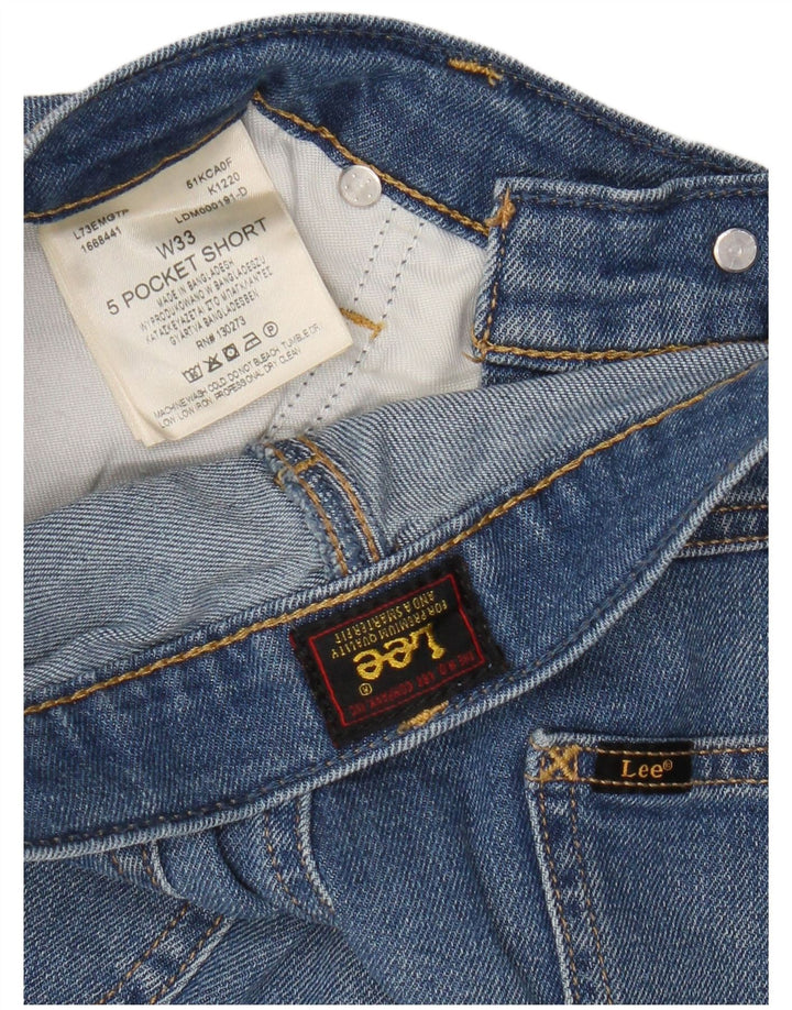 Lee Herre Denim Shorts W33 Medium Blue Bomuld