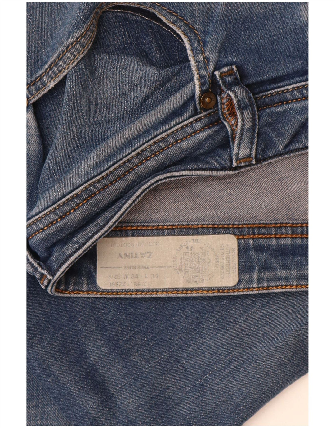 DIESEL Dame Zatiny Regular Bootcut Jeans W34 L34 Blå Bomuld