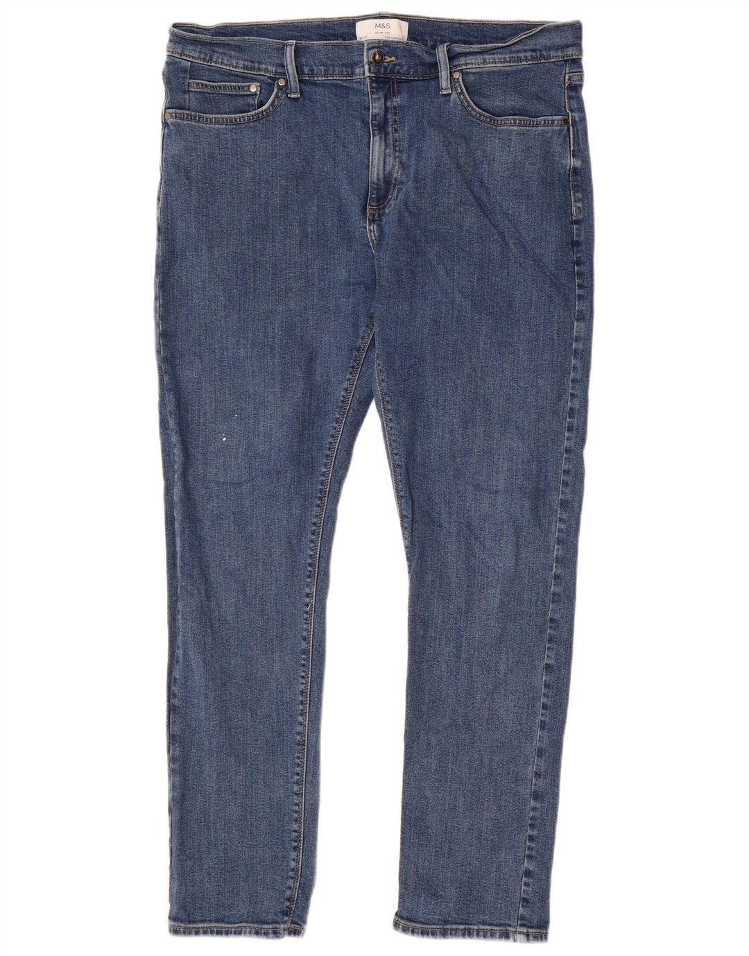 Marks & Spencer Herre Slim Jeans W36 L31 Blå Bomuld