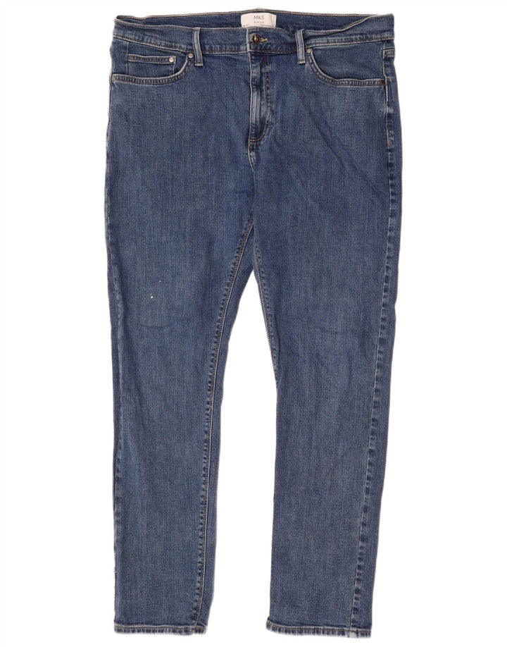 Marks & Spencer Herre Slim Jeans W36 L31 Blå Bomuld