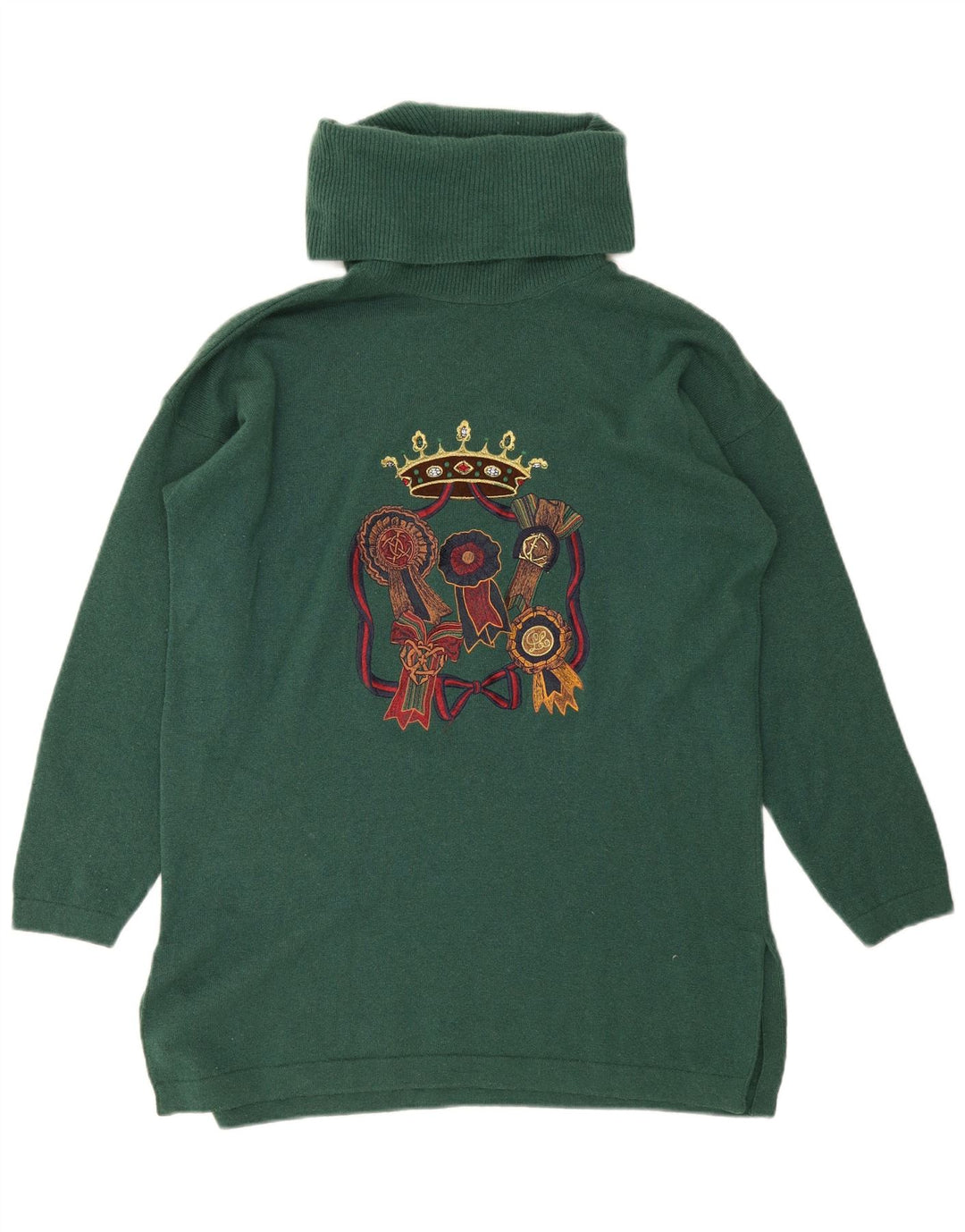 Les Copains Dame Oversized Grafisk Jumper Kjole IT 40 Lille Grøn