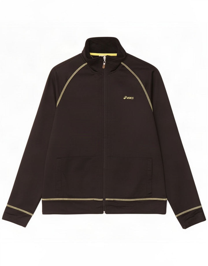 Asics træningsdragt topjakke til kvinder UK 14 Stor sort polyester
