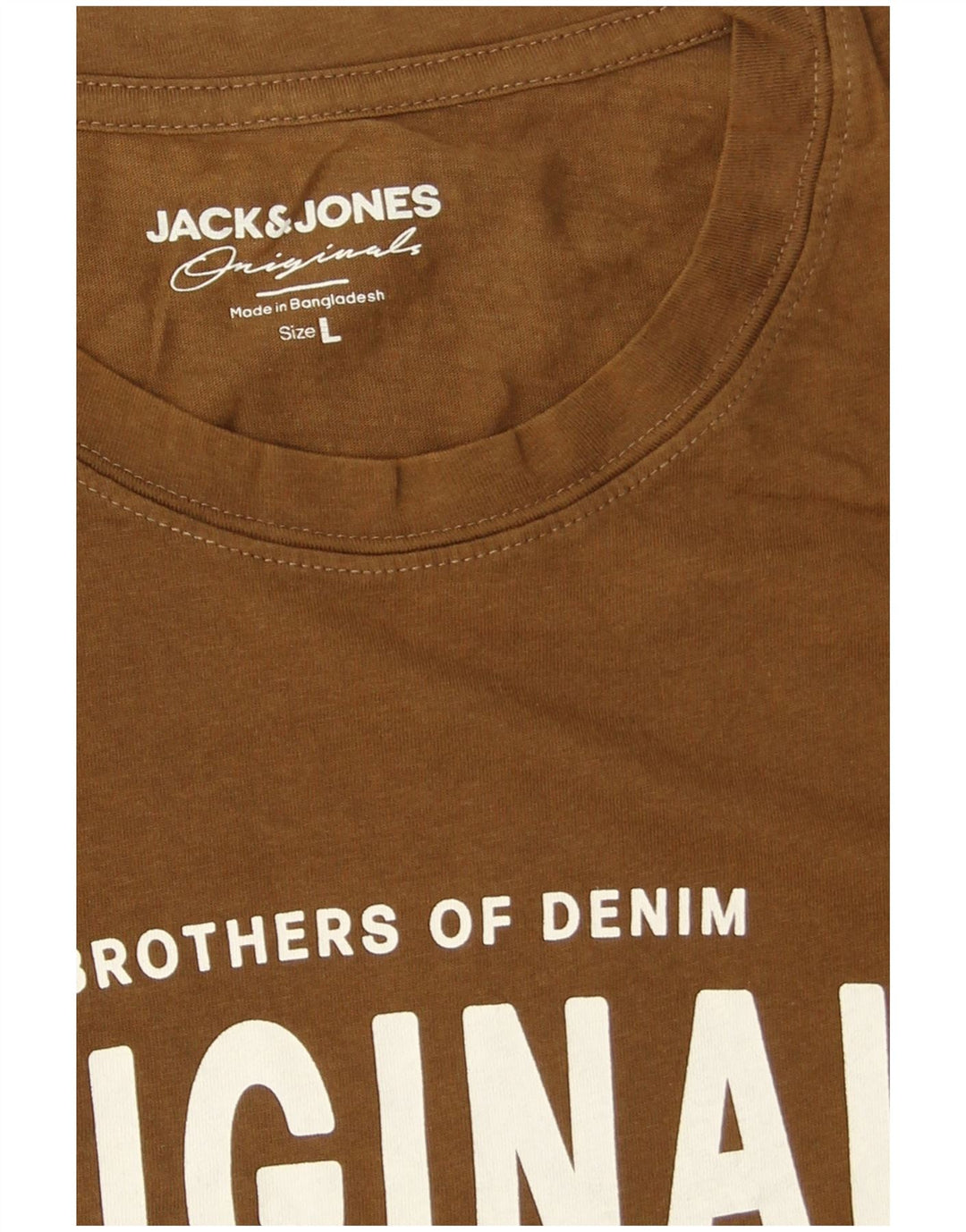 Jack & Jones Herre grafisk T-shirt Top Stor brun bomuld