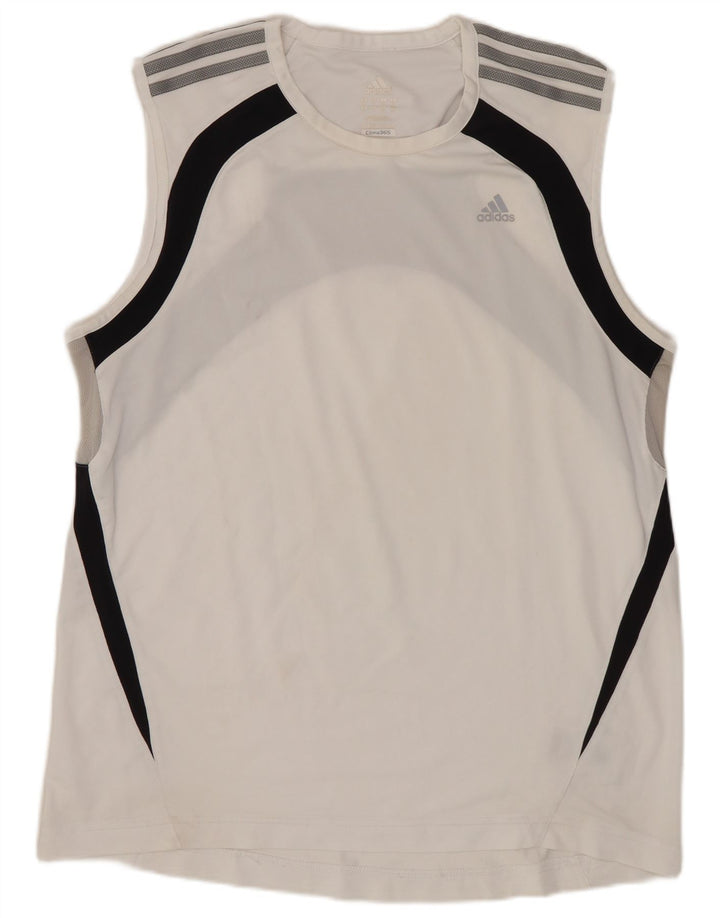 Adidas Herre Climacool Vest Top Stor Hvid Colourblock Polyester