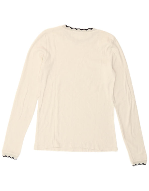 Zara Dame Crop Top Langærmet UK 12 Medium White