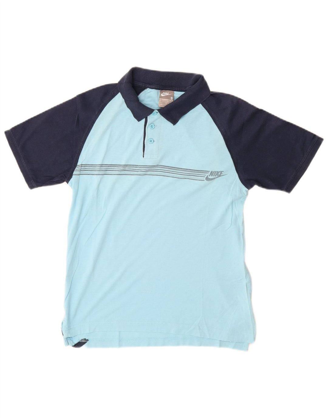 Nike herre poloshirt UK 36/38 Small Blue Colourblock Bomuld