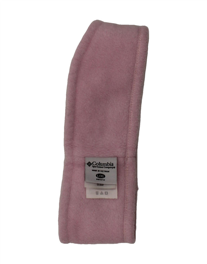 COLUMBIA Womens Fleece Headband Hat Large Pink Polyester Sports Vintage Columbia and Second-Hand Columbia from Messina Hembry 