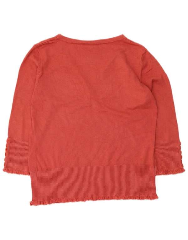 John Lewis Womens Top 3/4 Sleeve UK 14 Medium Red Viscose
