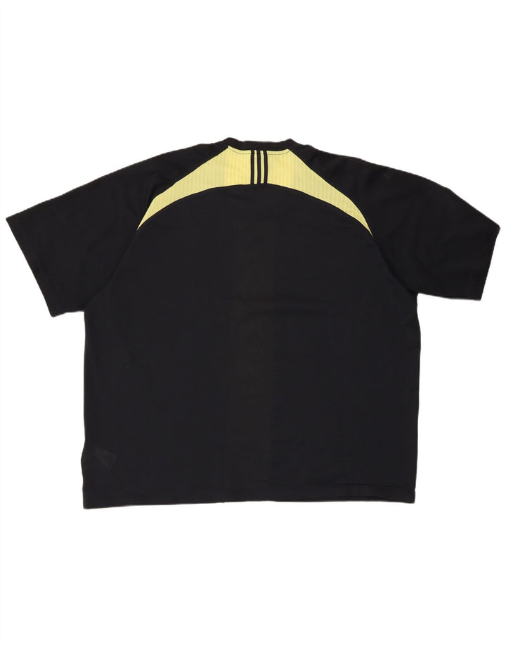 ADIDAS Herre Climacool T-Shirt Top 2XL Sort Colourblock Polyester