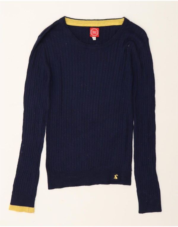 Joules Dame Boat Neck Jumper Sweater UK 8 Small Navy Blue Viscose