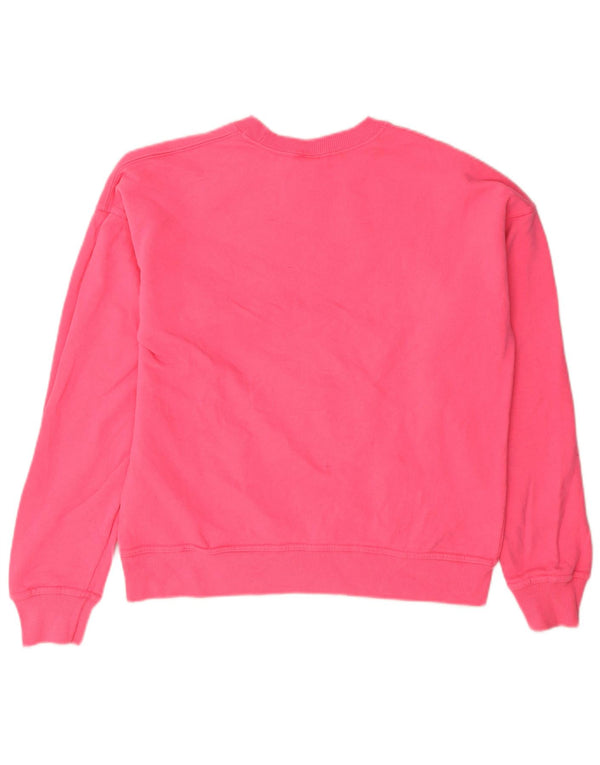 Champion Womens Grafisk Oversized Sweatshirt Jumper UK 10 Small Pink Bomuld