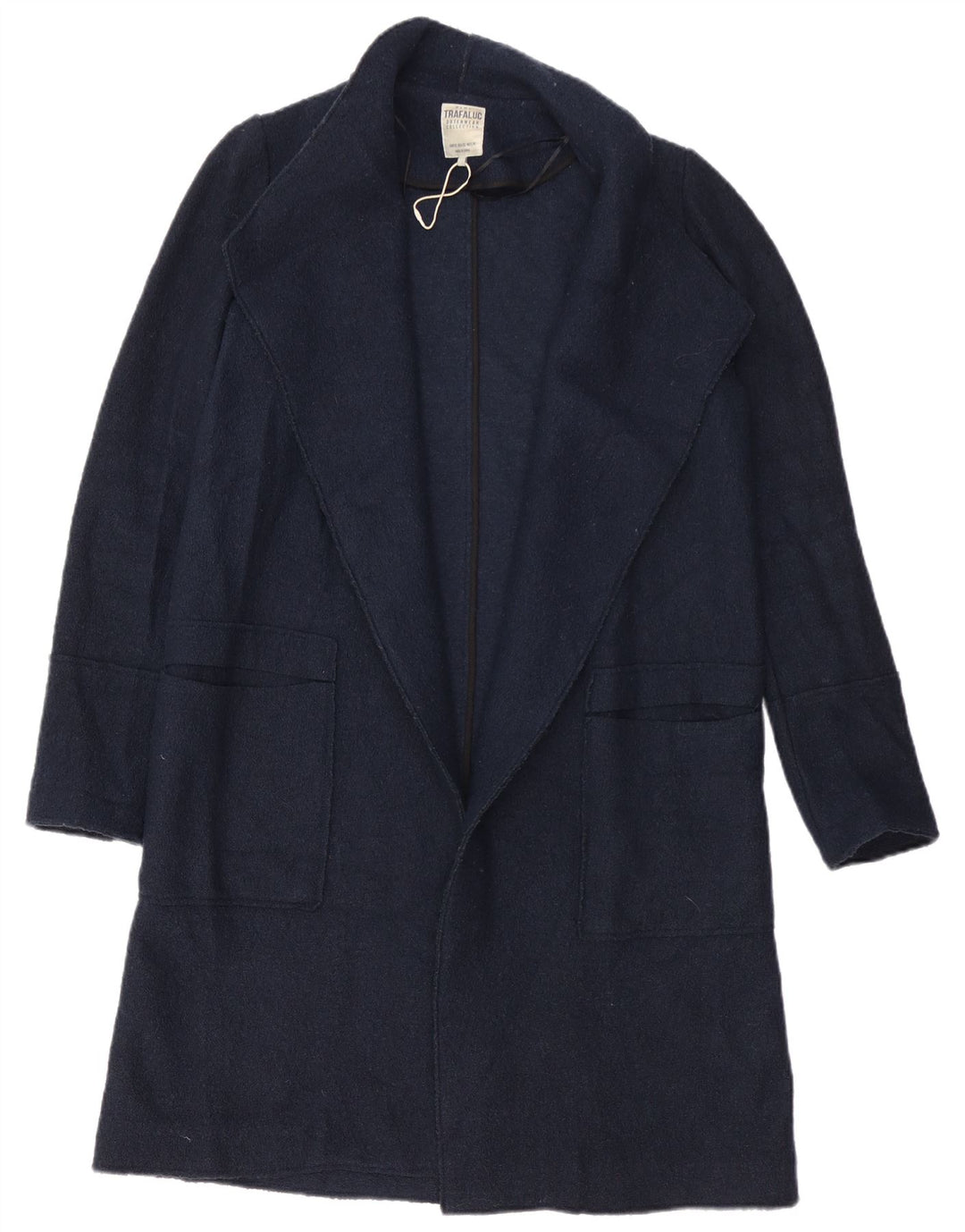 Zara Dame Oversized Overfrakke UK 6 XS Navy Blue