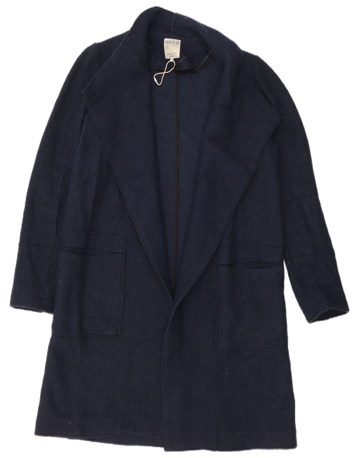 Zara Dame Oversized Overfrakke UK 6 XS Navy Blue