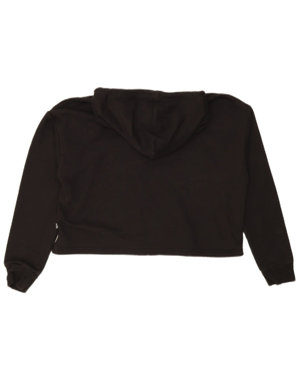 Puma Womens Crop Graphic Oversized Hoodie Jumper UK 10 Small Black