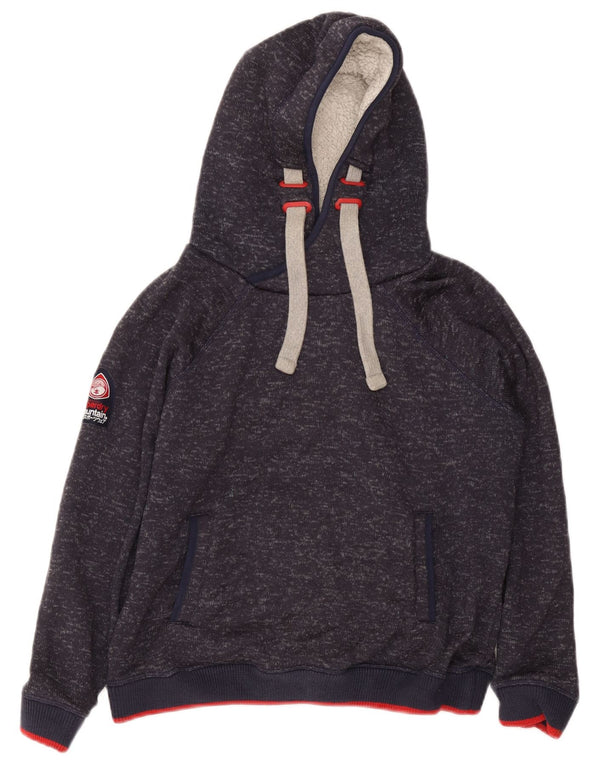 Superdry Dame Hættetrøje UK 18 XL Navyblå Flecked Polyester