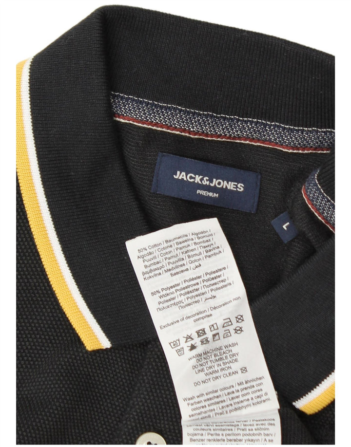 Jack & Jones herre poloskjorte stor sort bomuld