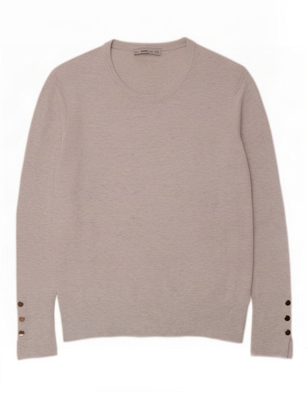 Zara Dame Boat Neck Jumper Sweater UK 20 2XL Grå