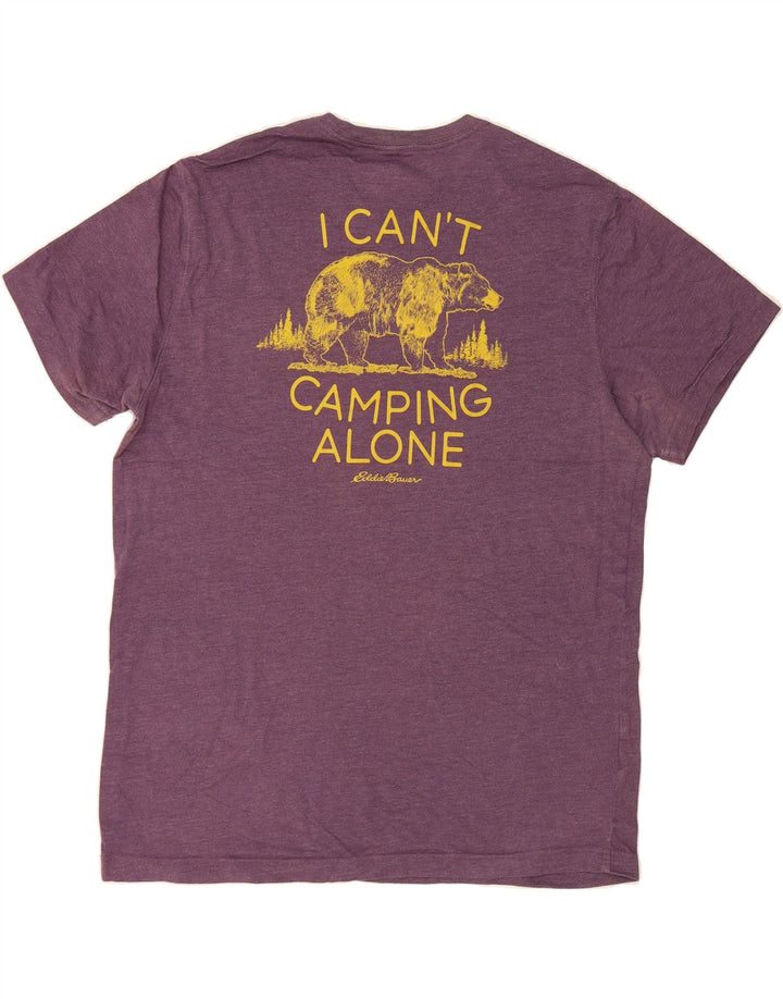 EDDIE BAUER Mens Graphic T-Shirt Top Large Purple Cotton Vintage Eddie Bauer and Second-Hand Eddie Bauer from Messina Hembry 