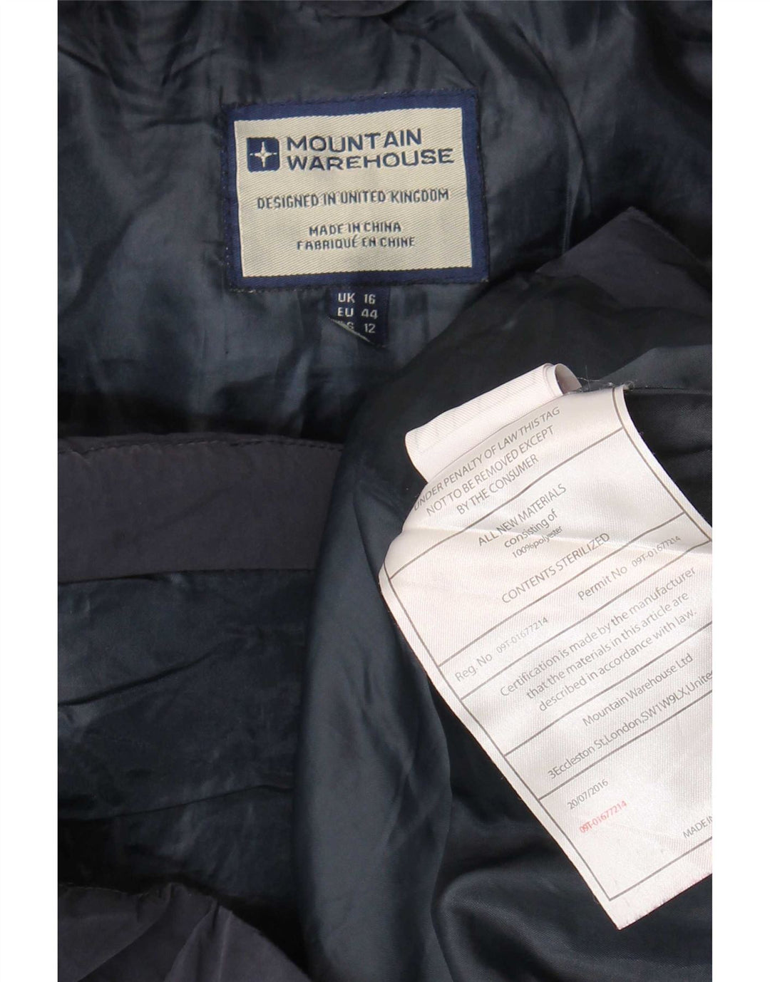 Mountain Warehouse Womens Polstret Gilet UK 16 Large Navy Blue Polyester