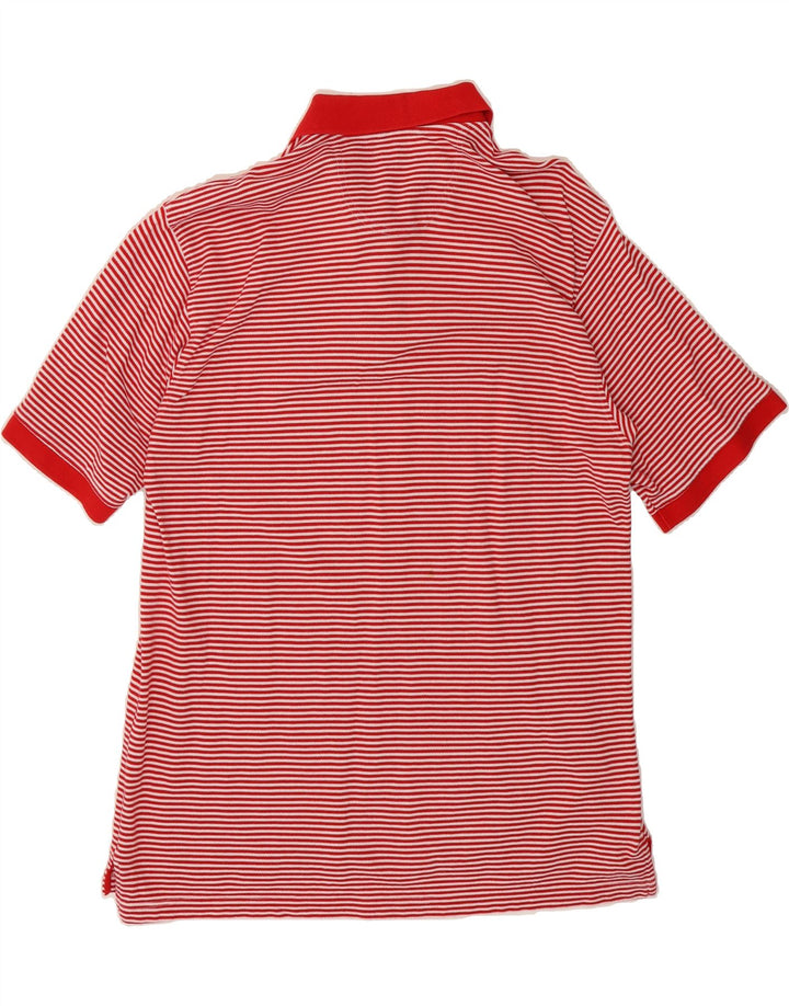 IZOD Mens Polo Shirt XL Red Striped Cotton Classic Vintage Izod and Second-Hand Izod from Messina Hembry 