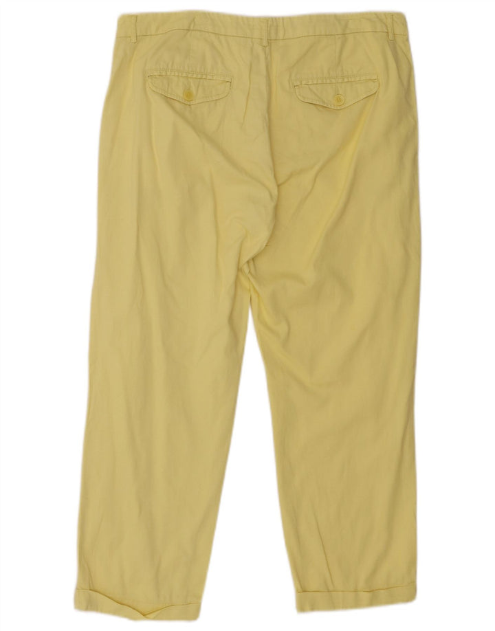 BENETTON Womens Straight Cropped Trousers W34 L24 Yellow