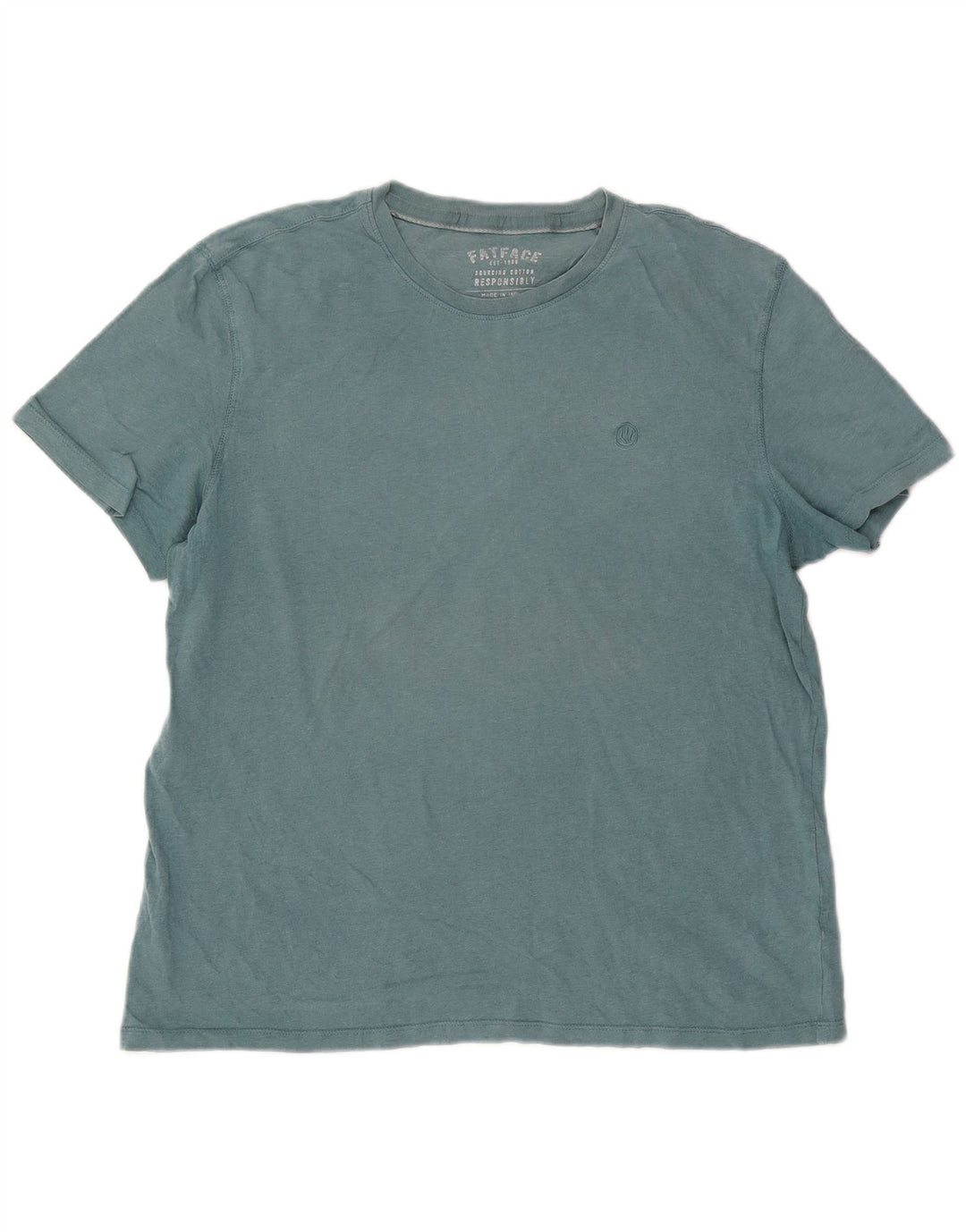 Fat Face Herre T-Shirt Top XL Blå Bomuld