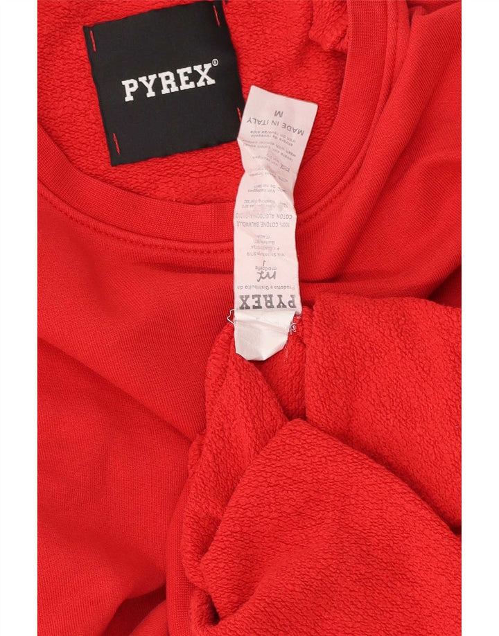 Pyrex Herre Grafisk Sweatshirt Jumper Medium Rød Bomuld