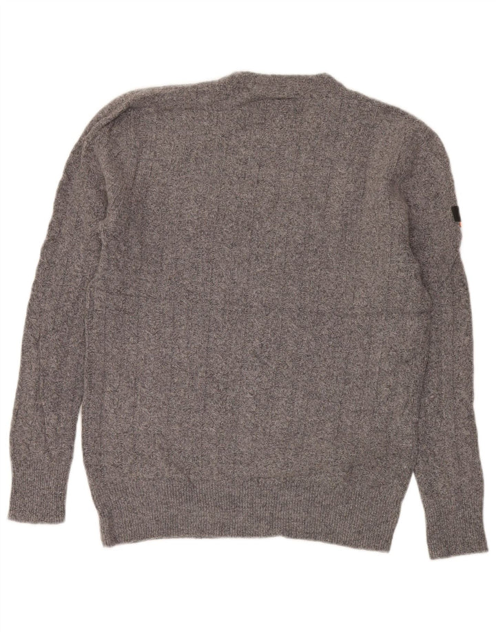 Superdry Herre sweater med rund hals XL Grå Flecked Lammeuld