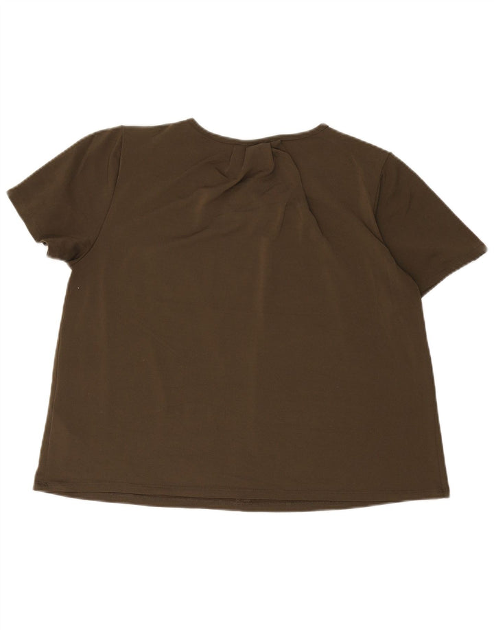 H&M Damebluse Top UK 14 Medium Khaki Polyester