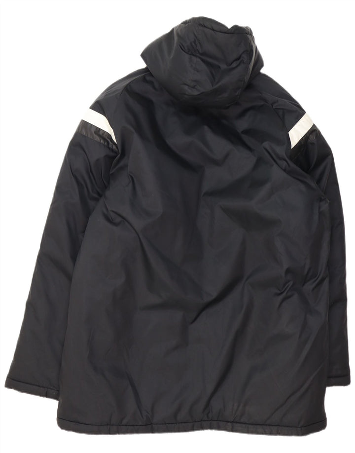 Adidas Herre hættepolstret jakke UK 42 XL Sort Colourblock Polyester