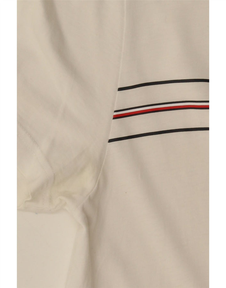 Tommy Hilfiger Herre grafisk T-shirt Top Medium Hvid Bomuld