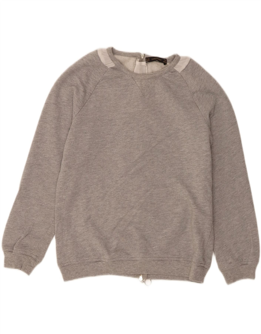 ZARA Womens Oversized Sweatshirt Jumper UK 6 XS Grey Cotton Vintage Zara and Second-Hand Zara from Messina Hembry 