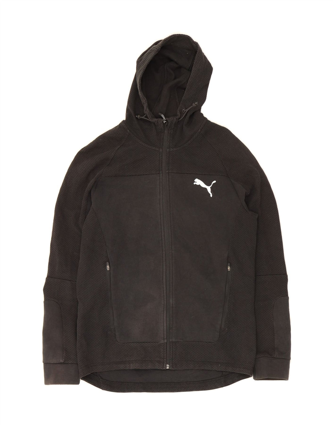 PUMA Mens Zip Hoodie Sweater Medium Black Cotton Vintage Puma and Second-Hand Puma from Messina Hembry 