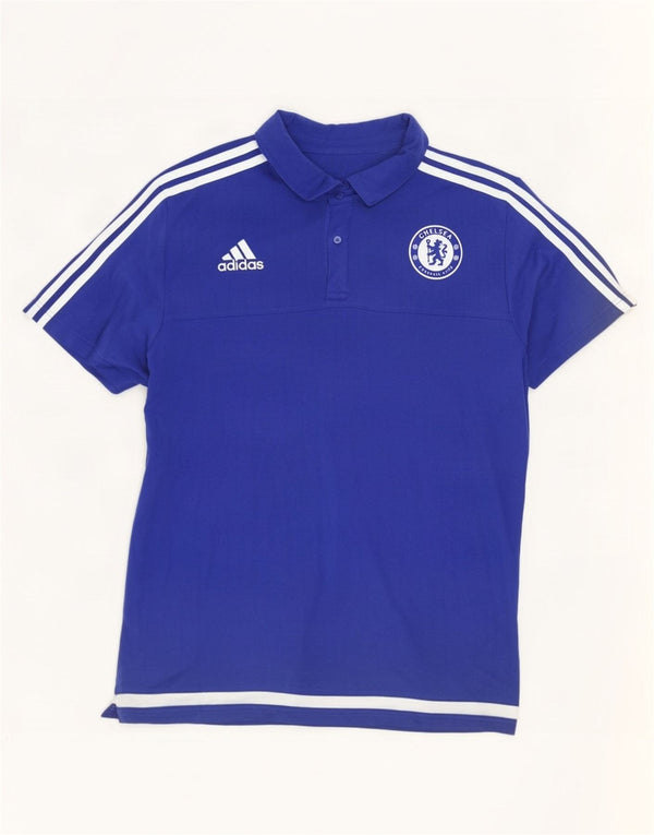 Adidas Herre Chelsea FC Polo Shirt XL Blå Colourblock Bomuld