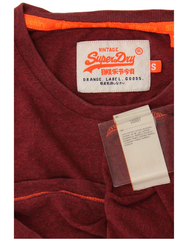 SUPERDRY Herre T-Shirt Top Lille rød Flecked Bomuld