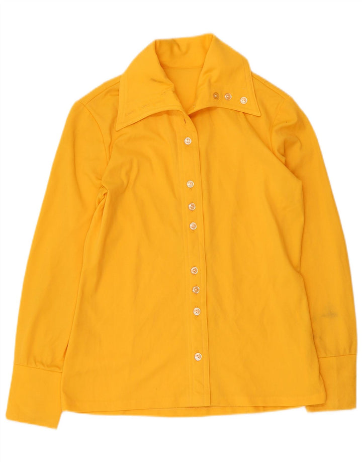 Vintage dameskjorte UK 12 Medium Yellow