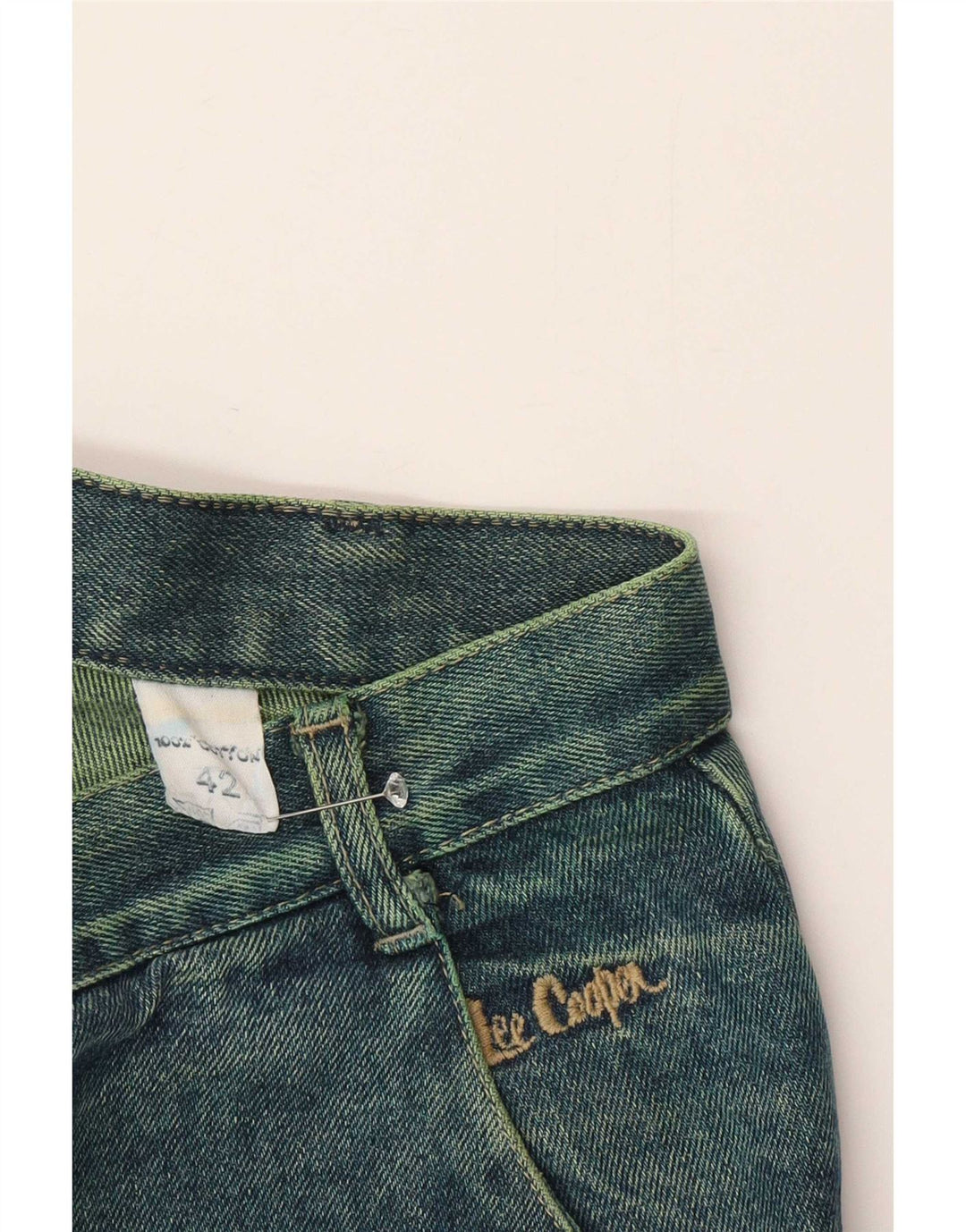Lee Cooper Dame Denim Nederdel IT 42 Medium W26 Grøn Bomuld