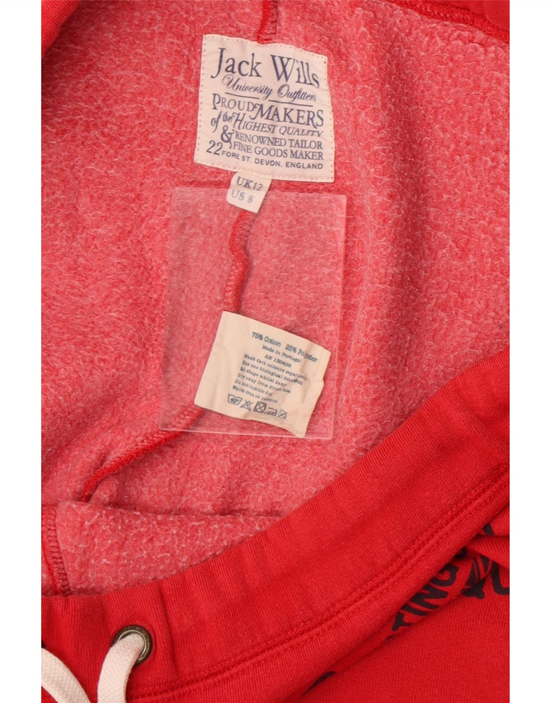 Jack Wills Grafisk træningsdragt til kvinder Joggers UK 12 Medium Red