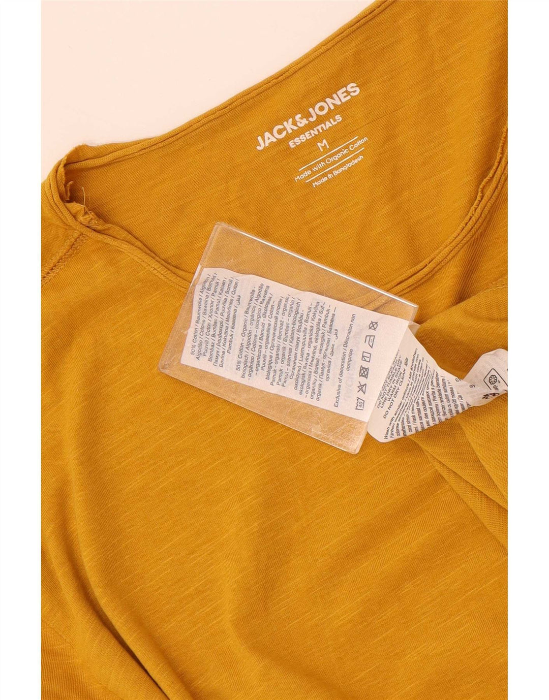 Jack & Jones Herre Regular Fit T-Shirt Top Medium Gul Bomuld