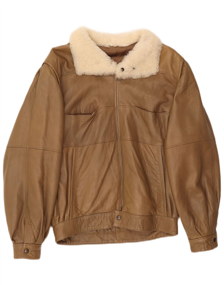Aicad Dame Oversized Læderjakke IT 44 Medium Brun