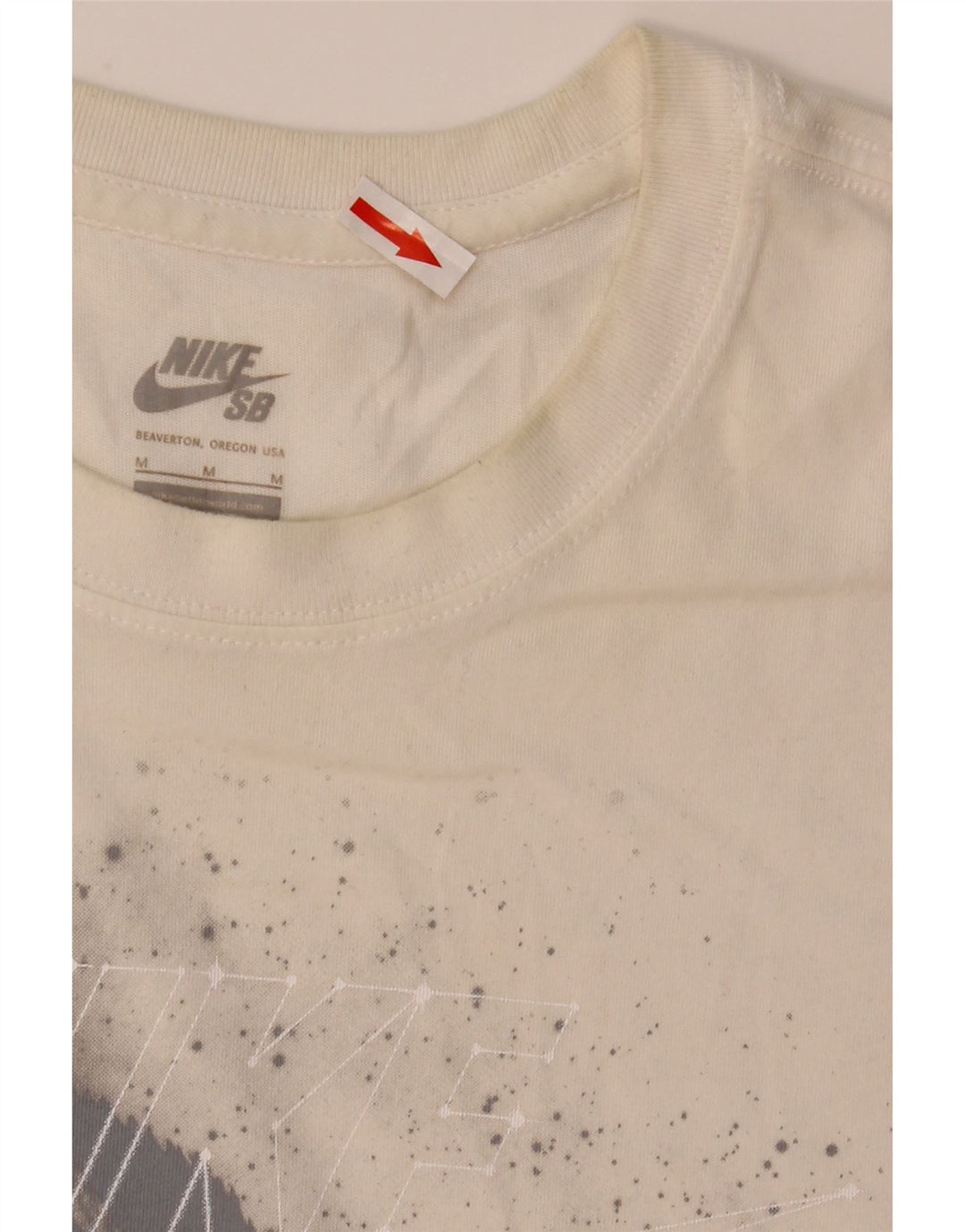 Nike Herre Dri Fit grafisk T-shirt Top Medium Hvid Bomuld