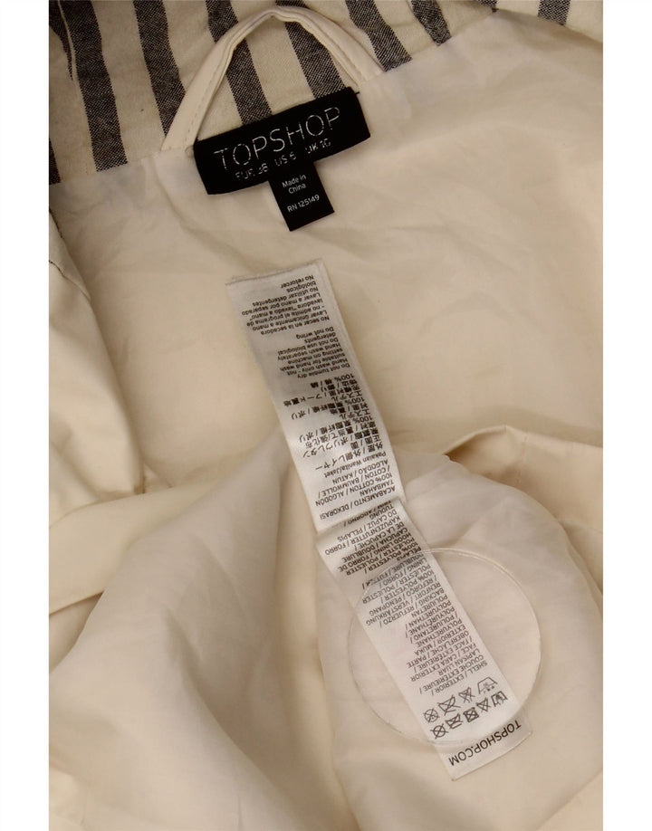 Topshop Dame Oversized Hætte Regnjakke UK 10 Small Off White