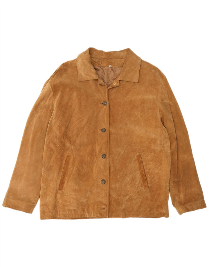 Vintage dame ruskindsjakke IT 48 XL beige læder