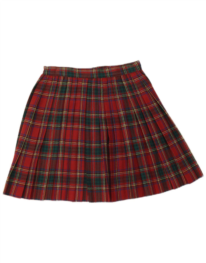 Nantucket Island Dame Mini Wrap Skirt IT 40 Small W26 Red Check Wool